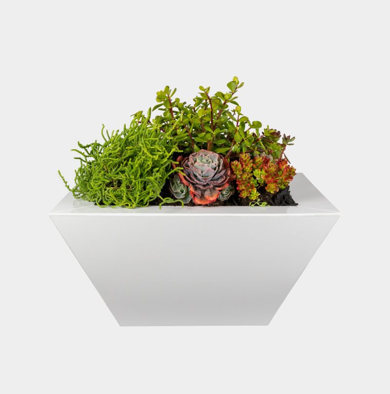 Arctic White Knife Edge Planter Bowl (Add Water Scupper)