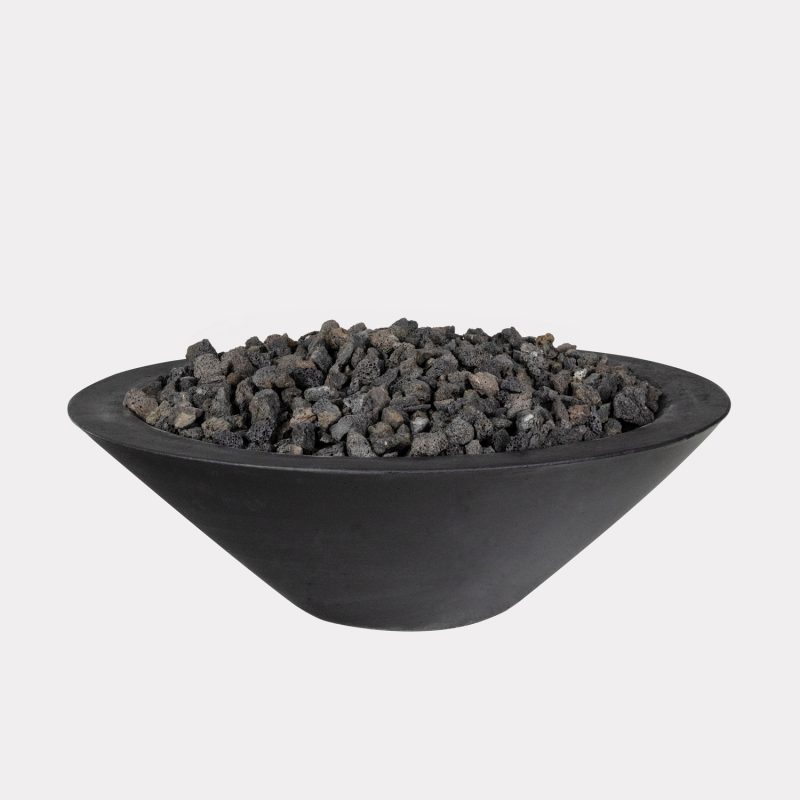 Carbon Black Round Fire Bowl (No Ignition)