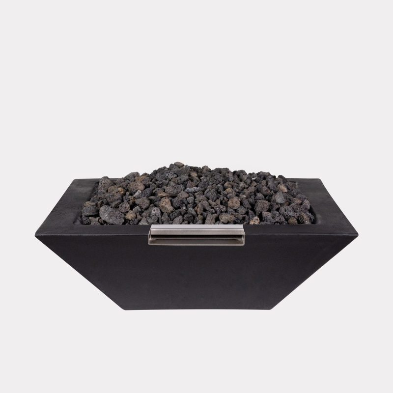 Carbon Black knife Edge Fire Bowl w/ water scupper