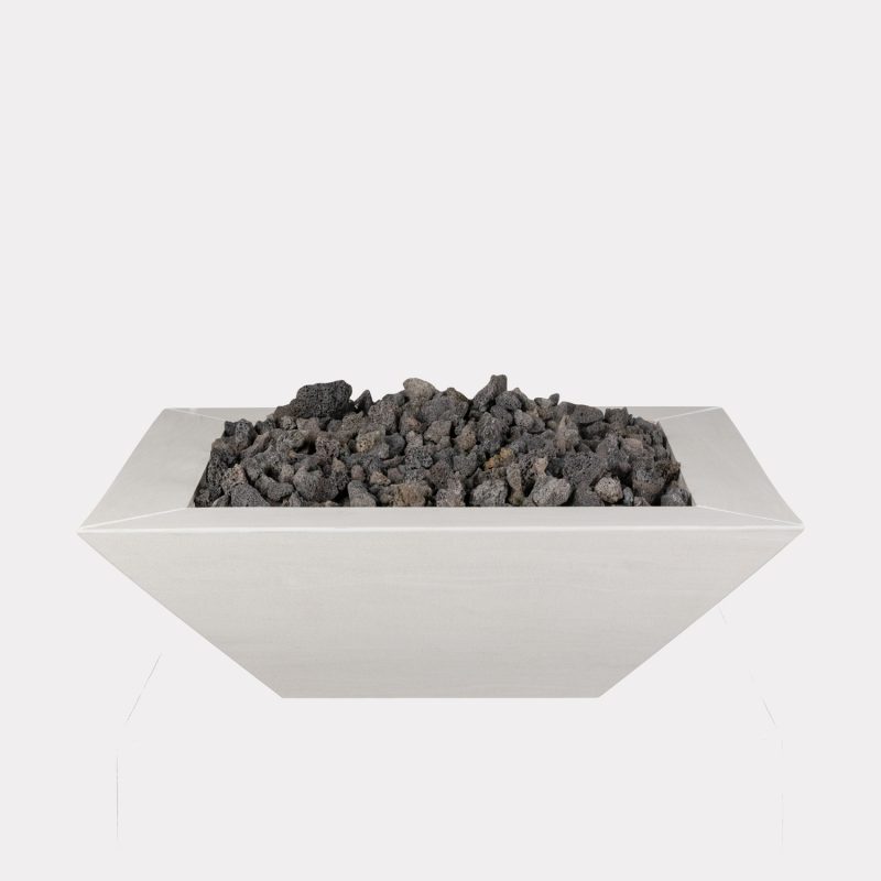 Stone White Knife Edge Fire Bowl (No Ignition)