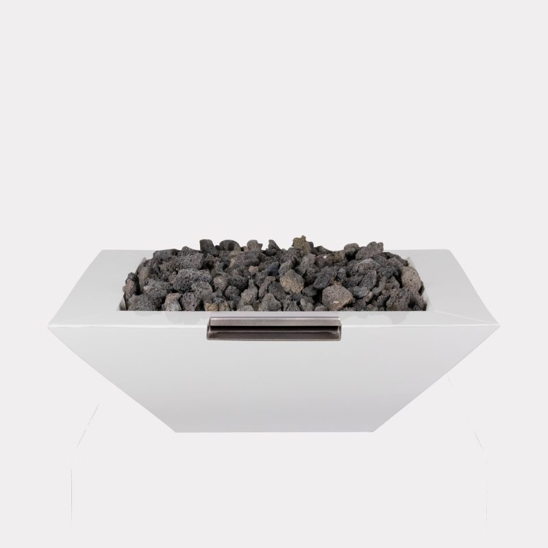 Arctic White Knife Edge Fire Bowl w/ water scupper (No Ignition)