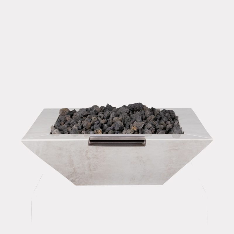 Ivory Knife Edge Fire Bowl w/ water scupper (No Ignition)