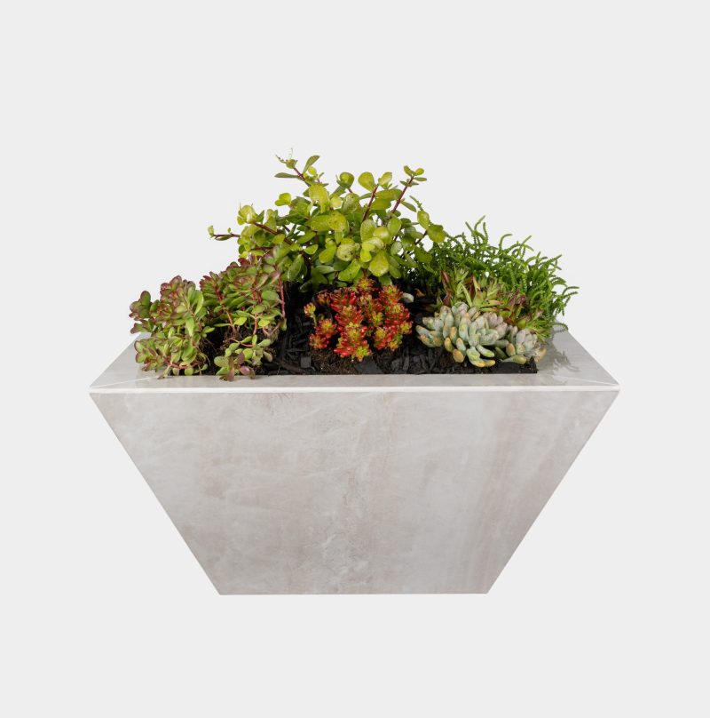Ivory Knife Edge Planter Bowl (Add Water Scupper)