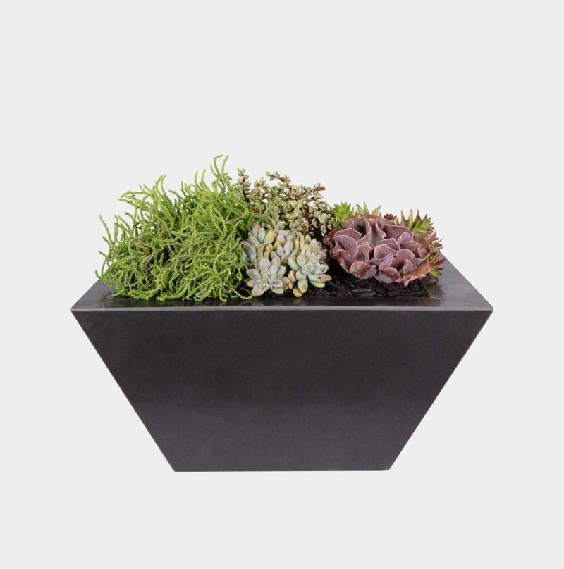 Vantage Black Knife Edge Planter Bowl (Add Water Scupper)