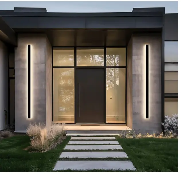 Waterproof Outdoor Wall Light, LED Dimmable with Remote 3000K-6000K, Long Outdoor Porch Lights, Wired Lighting Fixture, Patio Exterior Wall Sconce, 1-Pack (Black, 31")