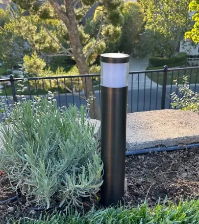 Brilia Cast Brass Bollard Contemporary Pathway Natural Bronze
