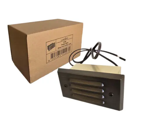 Valet Petite LED Brass Step Light Natural Bronze louvered